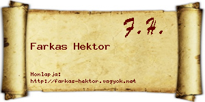 Farkas Hektor névjegykártya